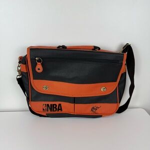 NBA Basketball Washington Wizards Logo Spalding Leather Laptop Messenger Bag
